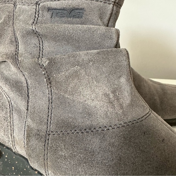 TEVA Capistrano Booties Ankle Boots Gray Gunsmoke Suede Leather Women’s Size 7 - Picture 9 of 16